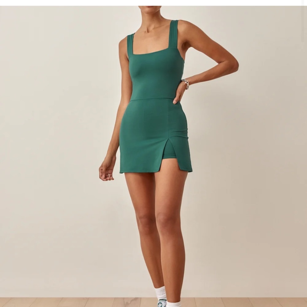 Reformation EcoMove Daria Green Dress